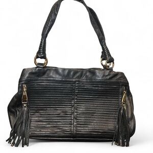 B. Makowsky Black Leather Handbag